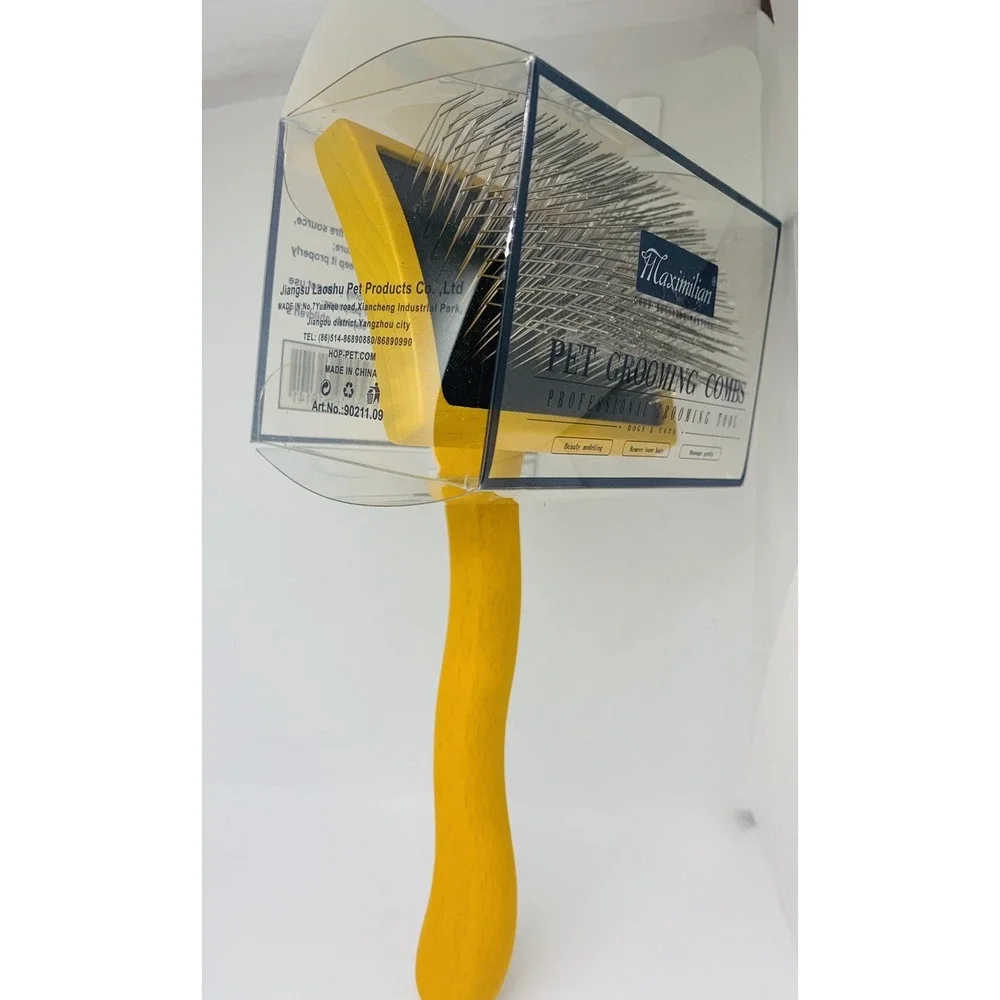 Brush for Dog, Slicker for Grooming, Groomgrip Coating, Yellow , Large NEW!!!